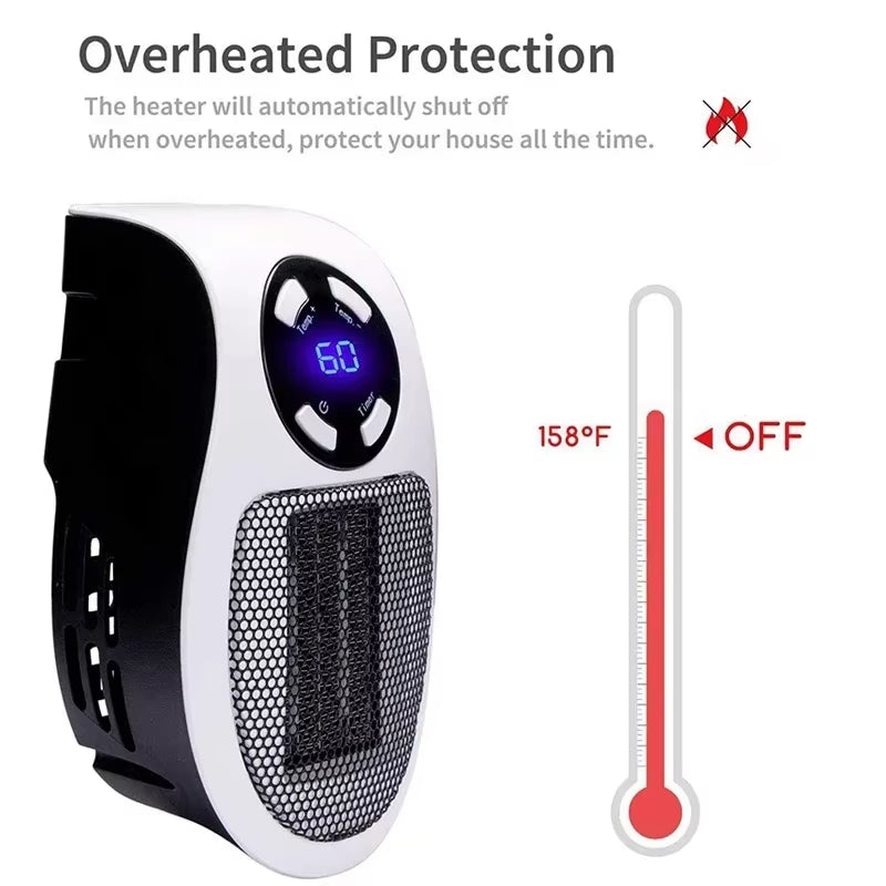 350W Portable Heater Electric Heater Convenient Room Heater Remote Control Wall Mounted Heater Winter Heating Home Appliance