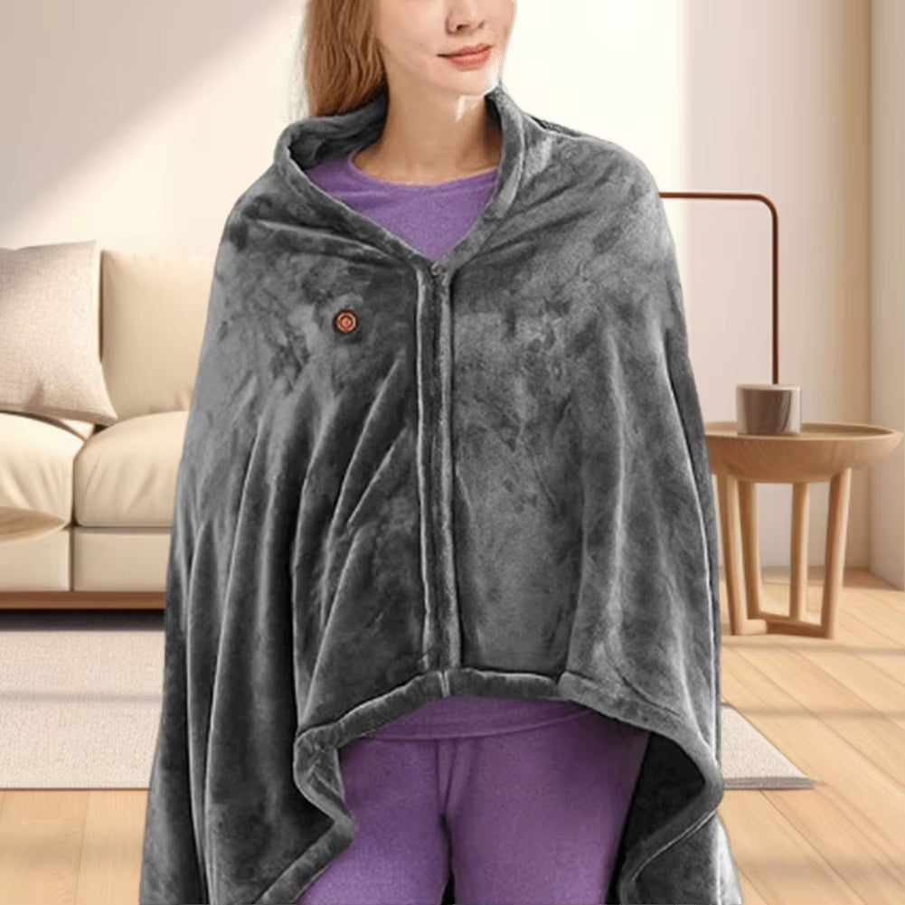 USB Electric Heated Blanket 3 Heating Levels Fleece Heated Blanket Portable Heated Blanket Cape Quickly Heated Cape Pad