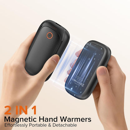 2 Pack Hand Warmers Rechargeable, Magnetic Electric Hand Warmers, 12H Max Heatin