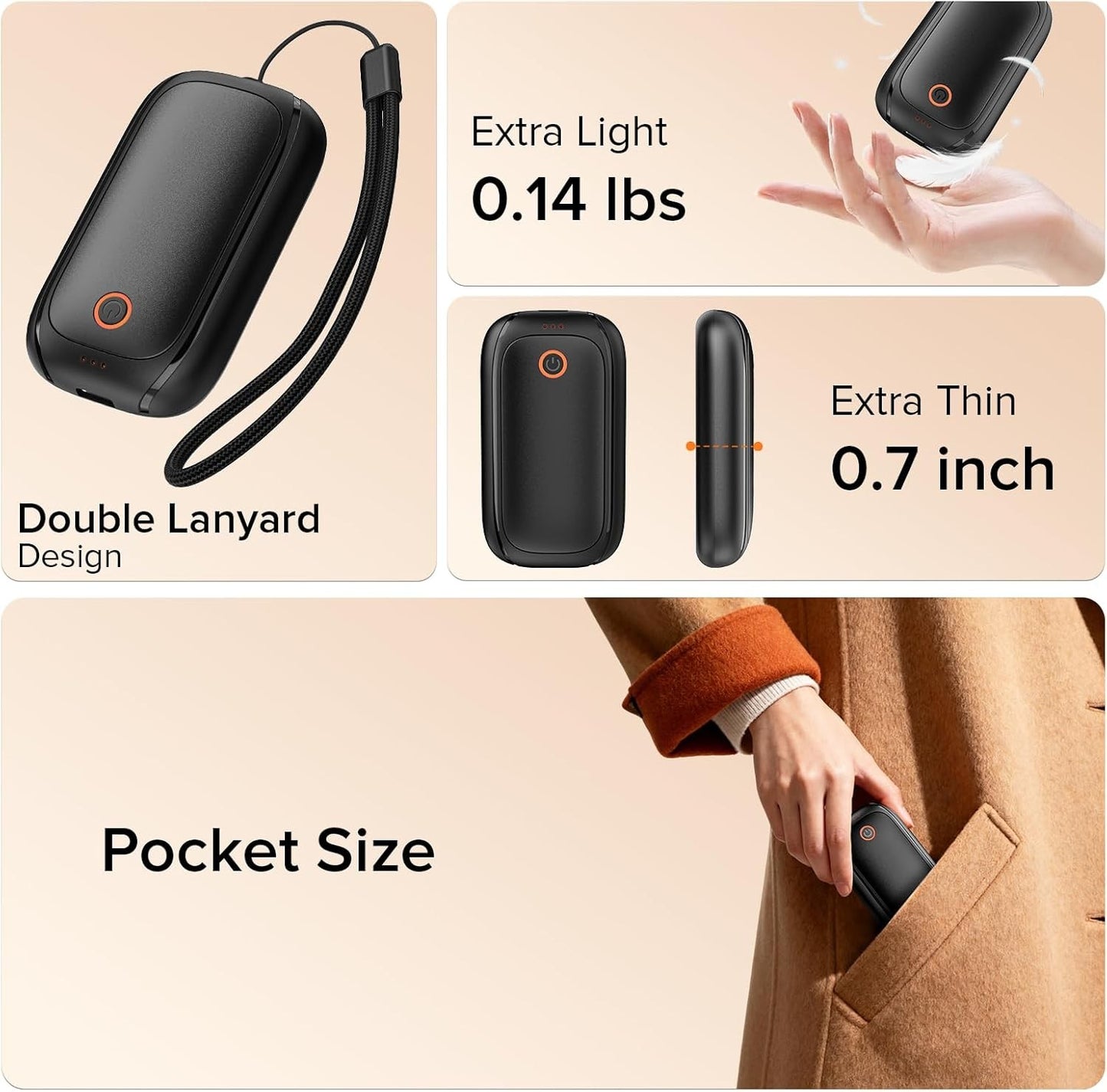 2 Pack Hand Warmers Rechargeable, Magnetic Electric Hand Warmers, 12H Max Heatin