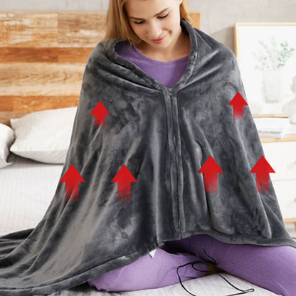 USB Electric Heated Blanket 3 Heating Levels Fleece Heated Blanket Portable Heated Blanket Cape Quickly Heated Cape Pad